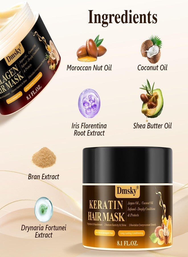 Dmsky 2 Pack Hair Mask for Damaged Hair - 16.2 Fl OZ Collagen Hair Mask & Keratin Hair Treatment-Hydrating,Repairing,Nourishes Deep Conditioning Hair Masks for All Hair Types - Image 4